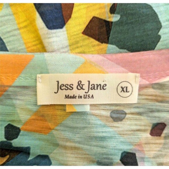 Jess & Jane Womens XL Abstract Print Lightweight Pullover Tunic Top - Picture 5 of 7
